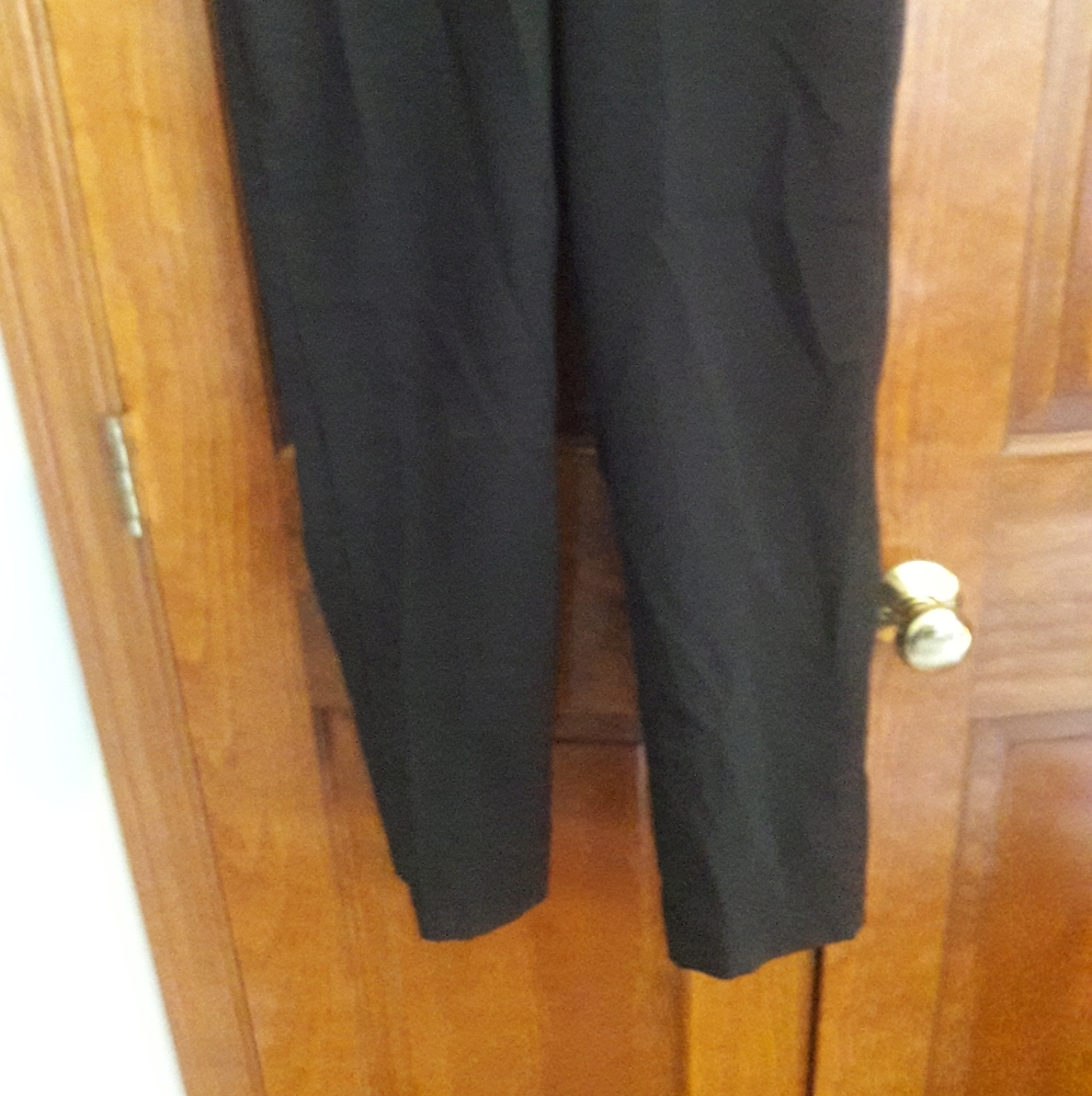 90s Vintage Black High Waist Trousers Petite Fall Vibes Rockabilly Pinup - Picture 5 of 11